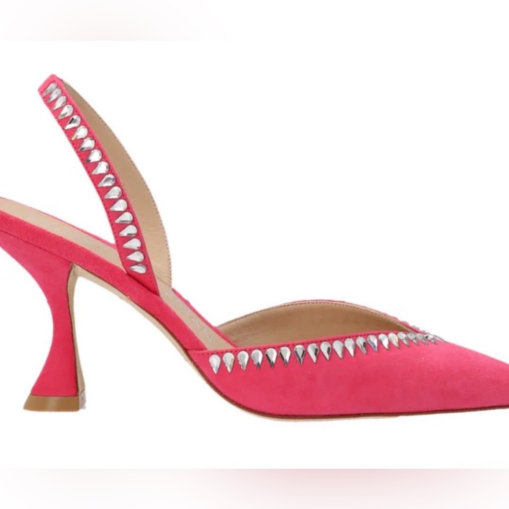 Stuart Weitzman Pink Studded Slingback Pumps NIB size 8